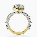 18kt Yellow Gold Enchanté Side Stones Halo Lab Diamond Ring side right image one