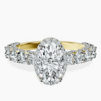 10kt Yellow Gold Enchanté Side Stones Halo Lab Diamond Ring front image