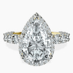 18kt Yellow Gold Enchanté Side Stones Halo Lab Diamond Ring front image