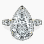 10kt Yellow Gold Enchanté Side Stones Halo Lab Diamond Ring front image