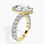 10kt Yellow Gold Enchanté Side Stones Halo Lab Diamond Ring standing product image one