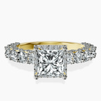 10kt Yellow Gold Enchanté Side Stones Halo Lab Diamond Ring front image