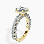 10kt Yellow Gold Enchanté Side Stones Halo Lab Diamond Ring standing product image one