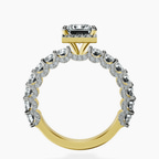 10kt Yellow Gold Enchanté Side Stones Halo Lab Diamond Ring side right image one