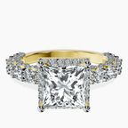 18kt Yellow Gold Enchanté Side Stones Halo Lab Diamond Ring front image
