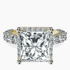 10kt Yellow Gold Enchanté Side Stones Halo Lab Diamond Ring front image