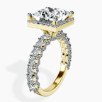 10kt Yellow Gold Enchanté Side Stones Halo Lab Diamond Ring standing product image one