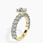 10kt Yellow Gold Enchanté Side Stones Halo Lab Diamond Ring standing product image one
