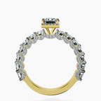 10kt Yellow Gold Enchanté Side Stones Halo Lab Diamond Ring side right image one