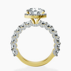 10kt Yellow Gold Enchanté Side Stones Halo Lab Diamond Ring side right image one
