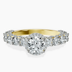 10kt Yellow Gold Enchanté Side Stones Halo Lab Diamond Ring front image
