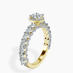 10kt Yellow Gold Enchanté Side Stones Halo Lab Diamond Ring standing product image one