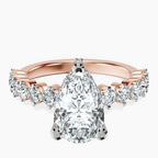 10kt Rose Gold Caitronia Floating Side Stones Lab Diamond Ring front image