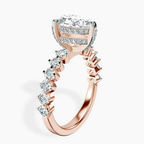 10kt Rose Gold Caitronia Floating Side Stones Lab Diamond Ring standing product image one