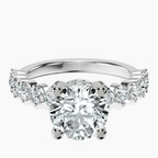 18kt White Gold Caitronia Floating Side Stones Lab Diamond Ring front image