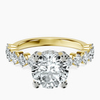 9ct Yellow Gold Caitronia Floating Side Stones Lab Diamond Ring front image