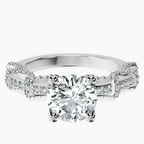 Platinum Ciara Petite Station Style Lab Diamond Ring front image