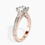 1.41 ct. round Delphie lab diamond ring in 14kt rose gold standing product image one