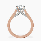 1.41 ct. round Delphie lab diamond ring in 14kt rose gold side right image one