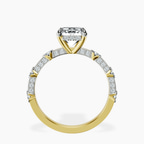 2.91 ct. emerald Majestic Love lab diamond ring in 10kt yellow gold side right image one