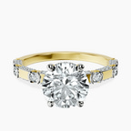 10kt Yellow Gold Majestic Love Lab Diamond Accent Ring front image