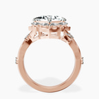 14kt Rose Gold Garden Bloom Side Stone Lab Diamond Ring side right image one