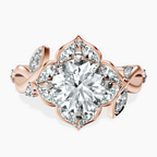 18kt Rose Gold Garden Bloom Side Stone Lab Diamond Ring front image