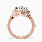 18kt Rose Gold Garden Bloom Side Stone Lab Diamond Ring side right image one