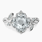 Platinum Garden Bloom Side Stone Lab Diamond Ring front image