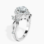 Platinum Garden Bloom Side Stone Lab Diamond Ring standing product image one