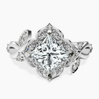 Platinum Garden Bloom Side Stone Lab Diamond Ring front image