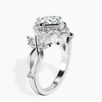 Platinum Garden Bloom Side Stone Lab Diamond Ring standing product image one