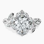 Platinum Garden Bloom Side Stone Lab Diamond Ring front image