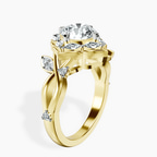 2.82 ct. round Garden Bloom Side Stone Ring in 14kt yellow gold standing product image one