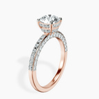 2.82 ct. round Atria Secret Halo Ring in 10kt rose gold standing product image one