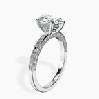 2.81 ct. pear Atria Secret Halo Ring in platinum standing product image one