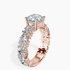 18kt Rose Gold Skylar Side Stone Encrusted Lab Diamond Ring standing product image one
