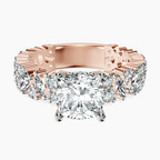 18kt Rose Gold Skylar Side Stone Encrusted Lab Diamond Ring front image