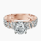 14kt Rose Gold Skylar Side Stone Encrusted Lab Diamond Ring front image