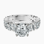 10kt White Gold Skylar Side Stone Encrusted Lab Diamond Ring front image