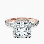 14kt Rose Gold Cleopatra Halo Lab Diamond Ring front image