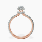 14kt Rose Gold Cleopatra Halo Lab Diamond Ring side right image one