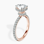 18ct Rose Gold Cleopatra Halo Lab Diamond Ring standing product image one