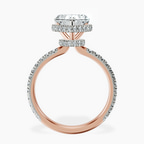 18ct Rose Gold Cleopatra Halo Lab Diamond Ring side right image one