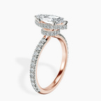14kt Rose Gold Cleopatra Halo Lab Diamond Ring standing product image one