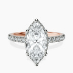 18ct Rose Gold Cleopatra Halo Lab Diamond Ring front image