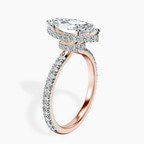 18ct Rose Gold Cleopatra Halo Lab Diamond Ring standing product image one