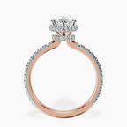 18ct Rose Gold Cleopatra Halo Lab Diamond Ring side right image one