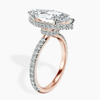 18kt Rose Gold Cleopatra Halo Lab Diamond Ring standing product image one