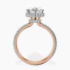 18kt Rose Gold Cleopatra Halo Lab Diamond Ring side right image one